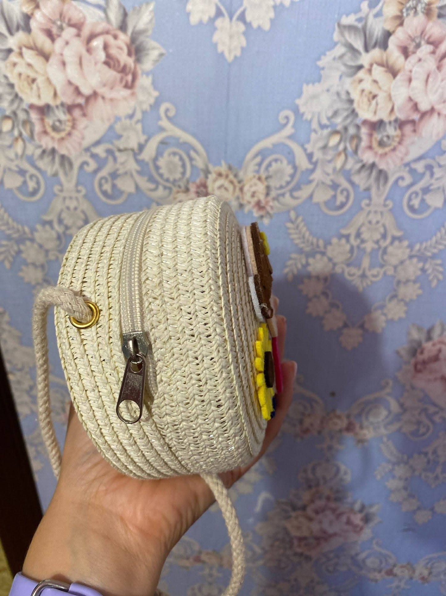 Round Woven Children’s Shoulder Bag