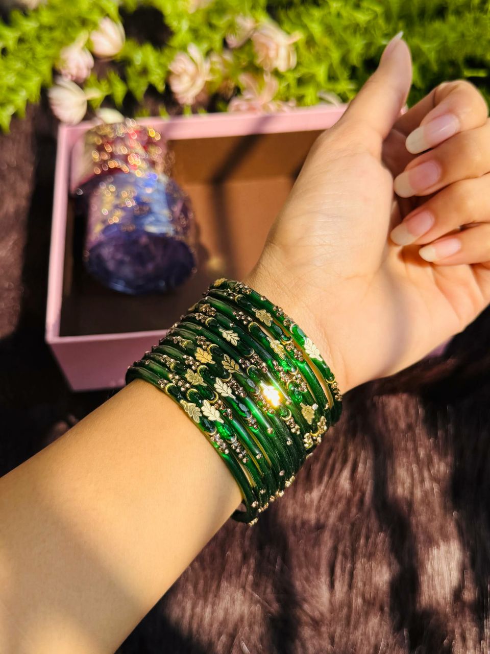 Royal Indian Stone Glass Bangles