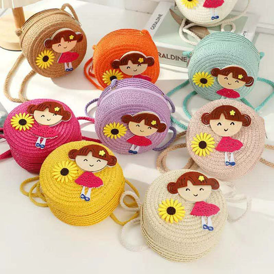 Round Woven Children’s Shoulder Bag