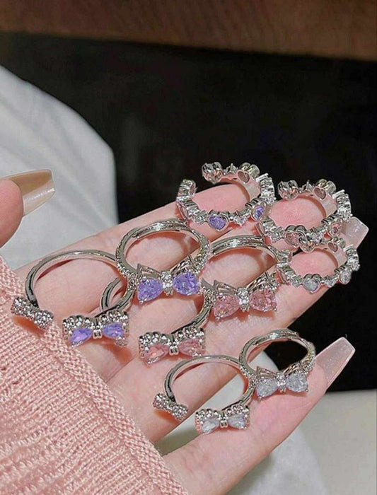 💫✨ 3pcs Bow & Love Finger Ring Set ✨💫