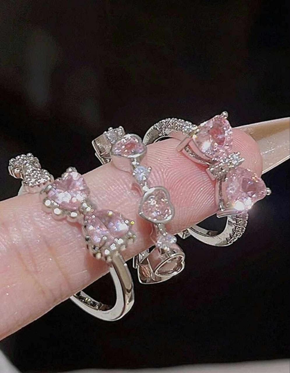 💫✨ 3pcs Bow & Love Finger Ring Set ✨💫