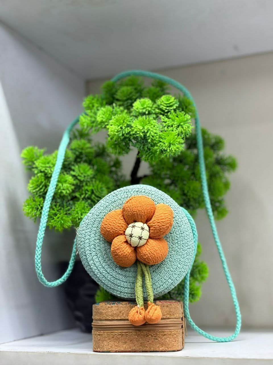 Summer Children Girl Straw Bag Kid Cute Flower Handmade Woven Messenger Bags Storage Basket Crossbody Handbag Gift